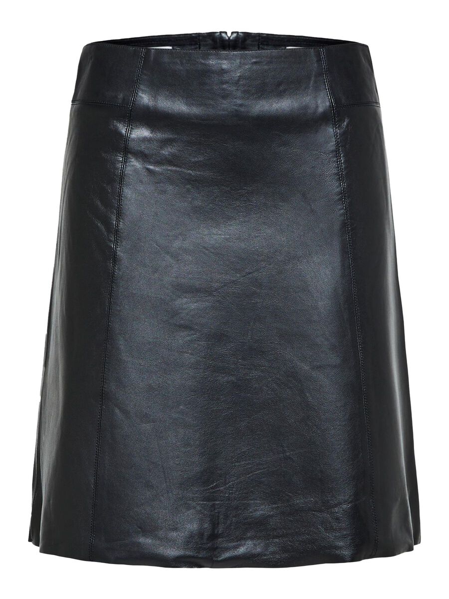 SLFNEW IBI MW LEATHER SKIRT B NOOS (BLACK)