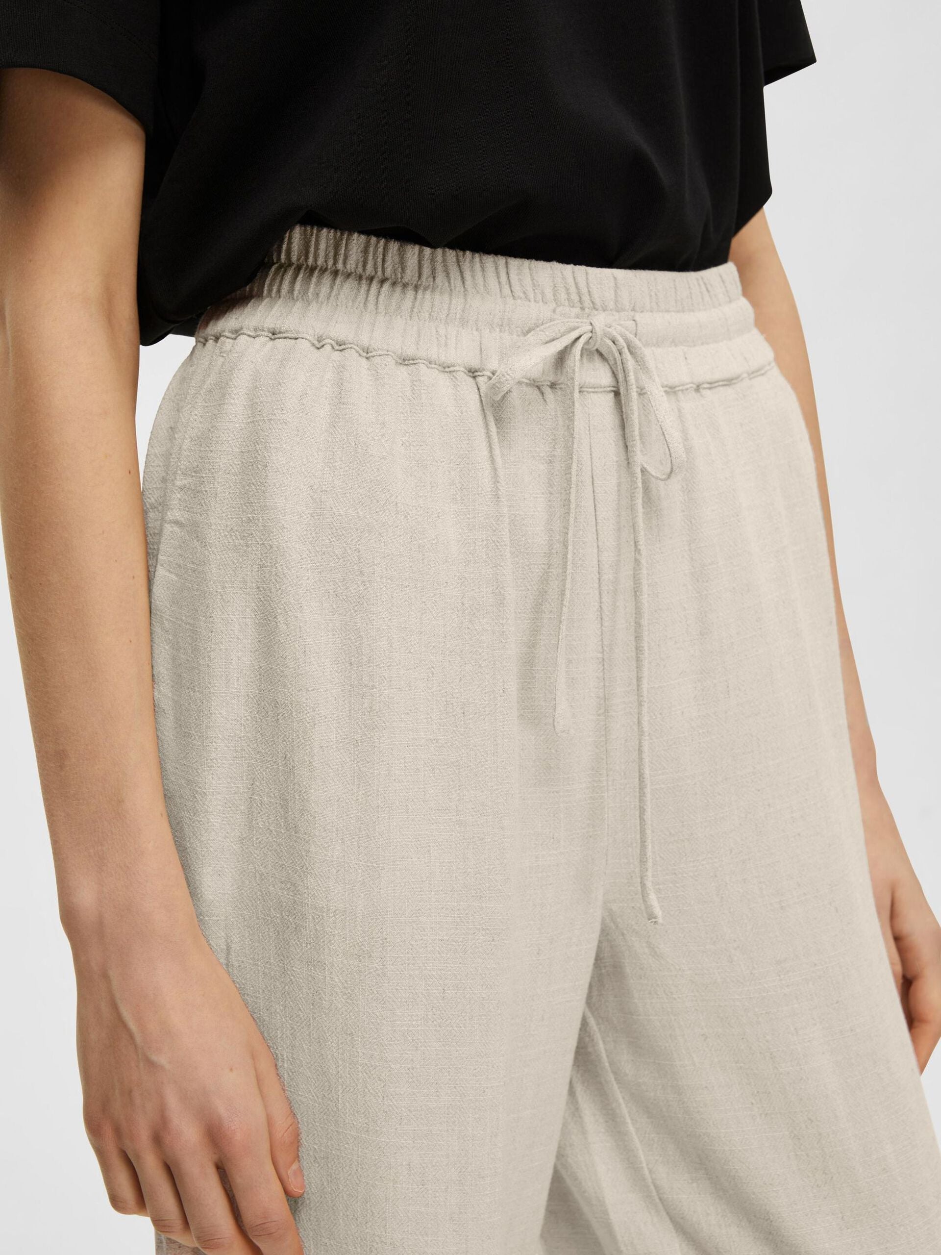 SLFVIVA-GULIA HW LONG LINEN PANT NOOS (Sandshell)