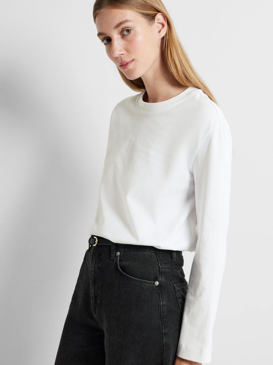 SLFESSENTIAL LS BOXY TEE NOOS (bright white)