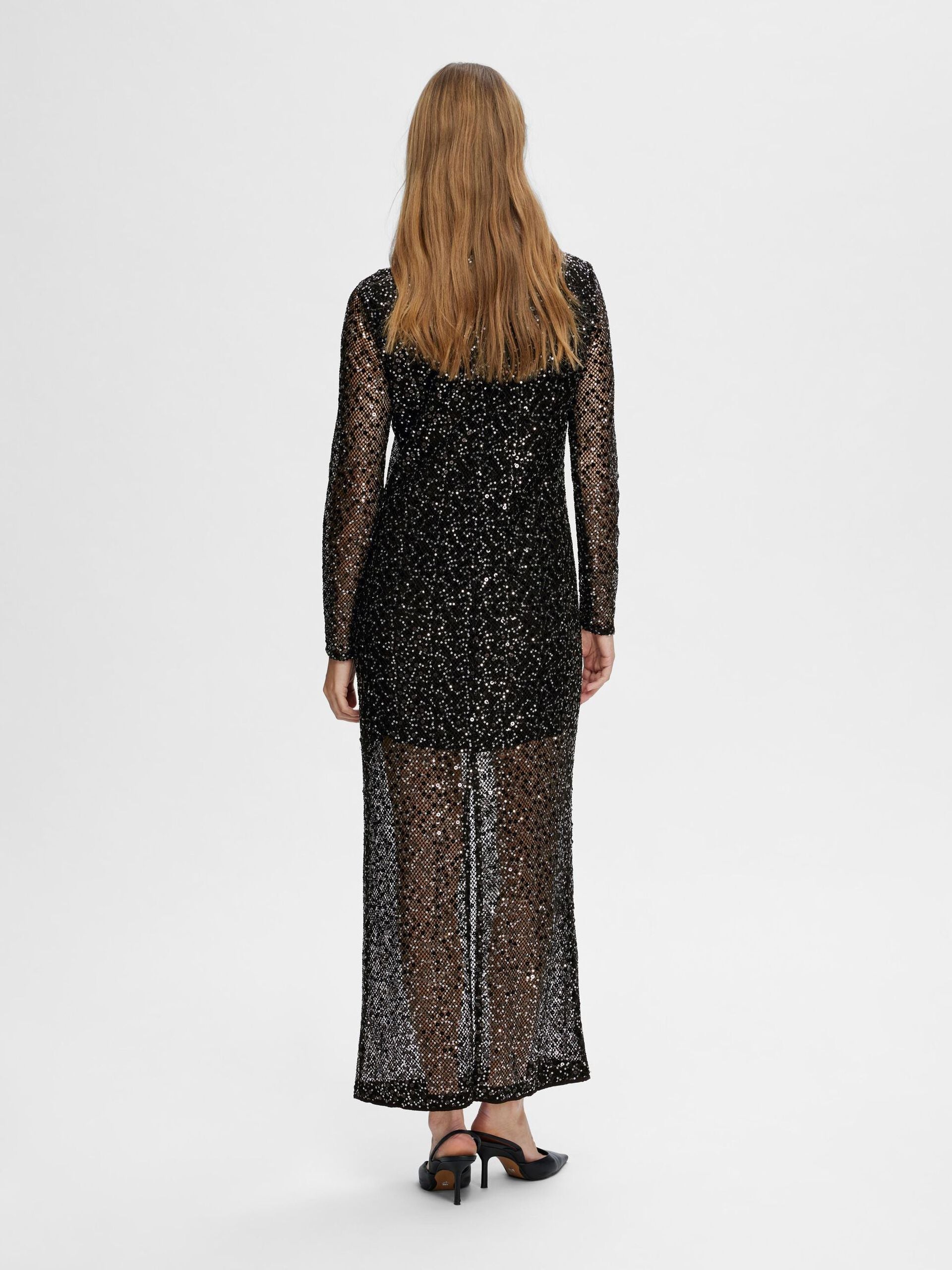 SLFNOEL LS ANKLE SEQUINS DRESS EX (Black)