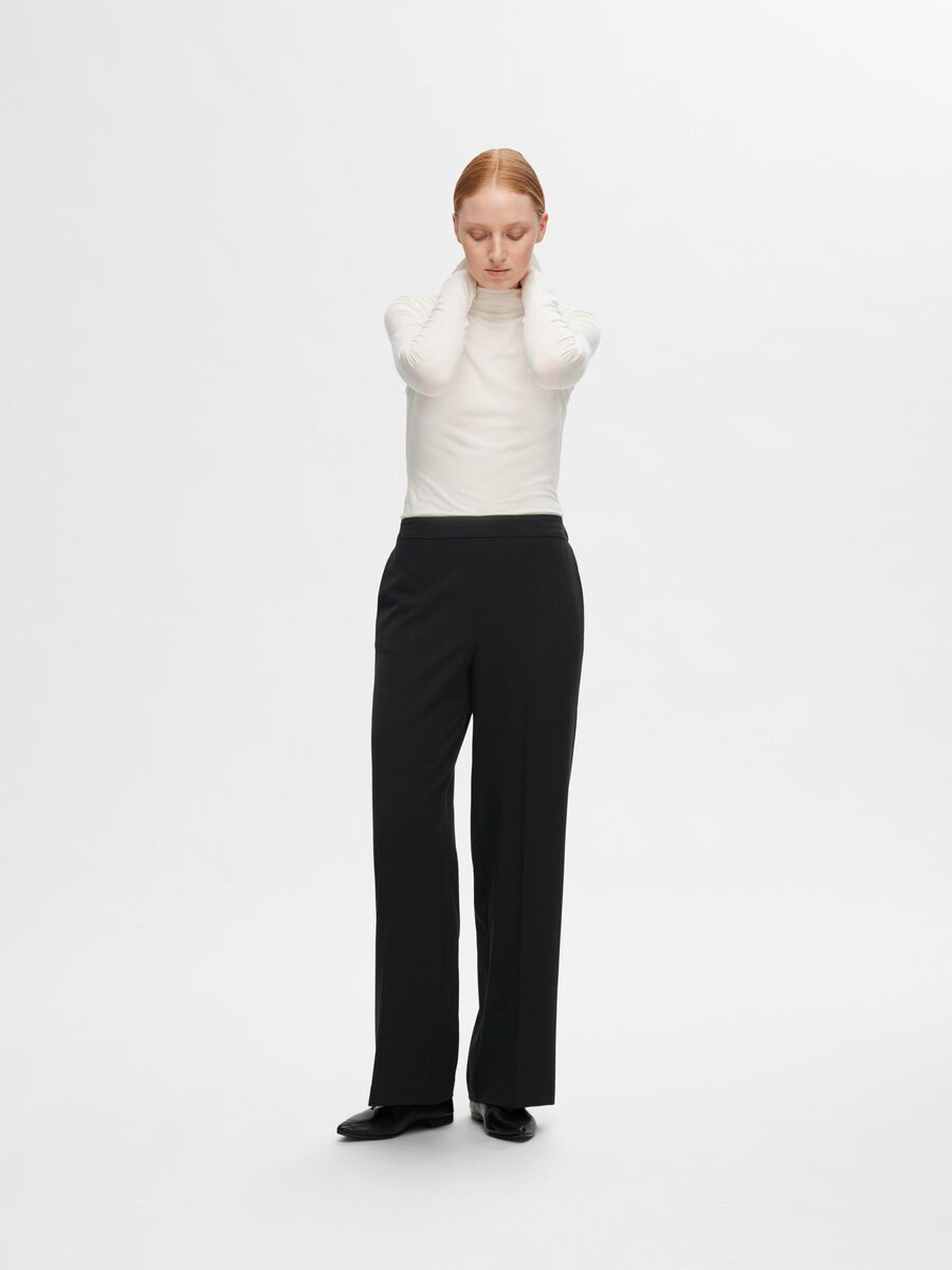 SLFEMMA-TARA MW WIDE PANT NOOS (Black)