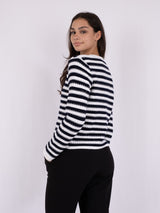 Limone Stripe Knit Jacket (767 Navy/White)