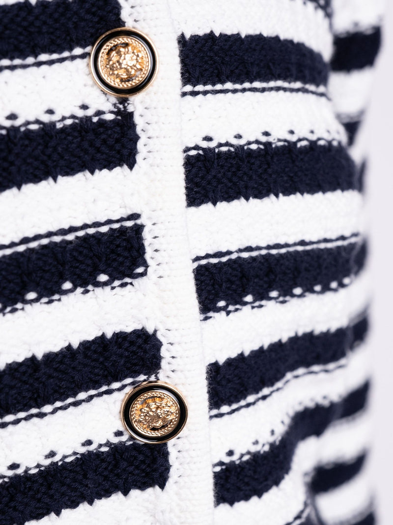 Limone Stripe Knit Jacket (767 Navy/White)