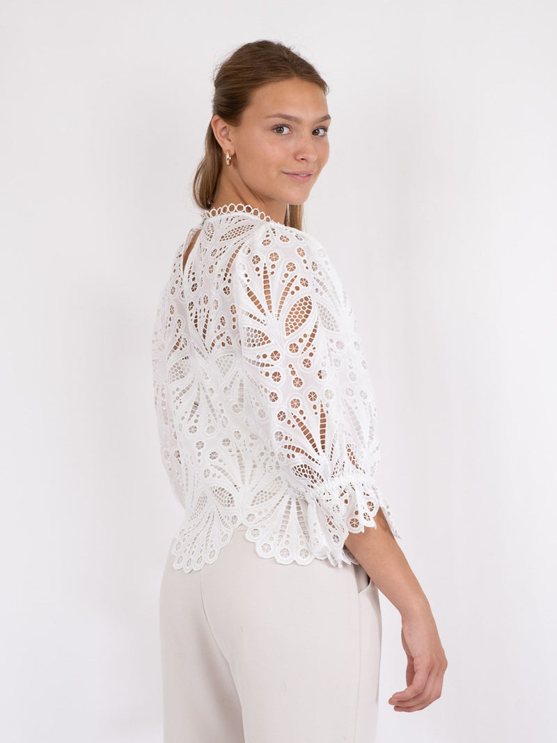 Adela Embroidery Blouse (121 Off white)