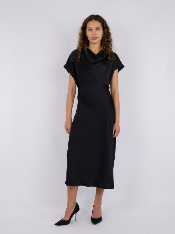 Lucinda Heavy Sateen Dress (100 Black)