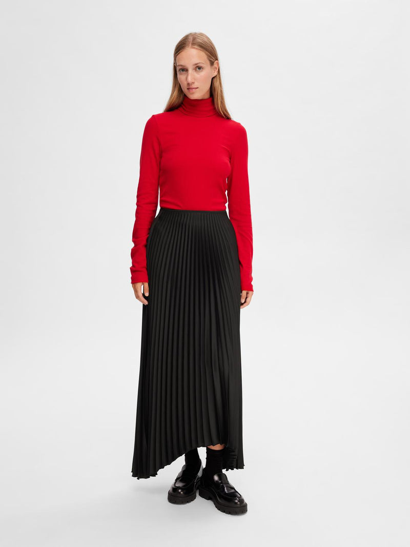 SLFTINA HW LONG PLISSE SKIRT B (BLACK)