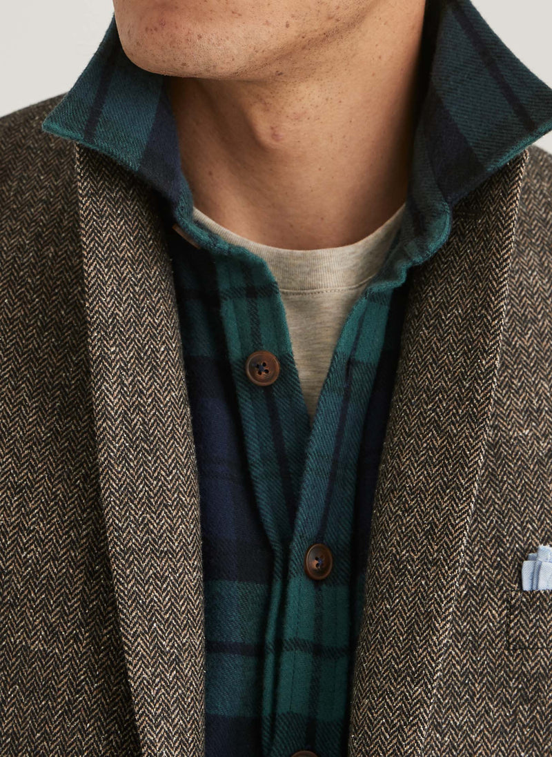 Archie Herringbone Blazer (80 Brown)