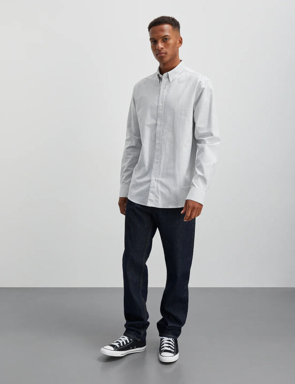 Cotton Oxford Sune Stripe Shirt BD (9125 Jadeite/White)