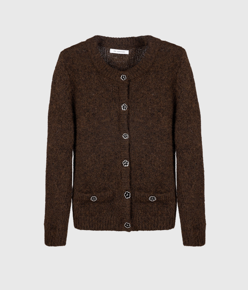 204 KELLY CARDIGAN WOOL MIX (DARK BROWN)