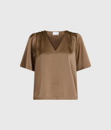 Largo Heavy Sateen Blouse (811 Dark Taupe)