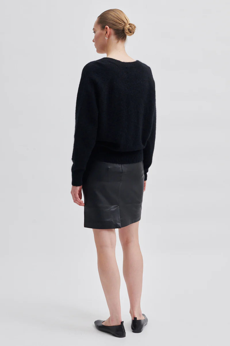 Francie Mini Leather Skirt (8001 Black)