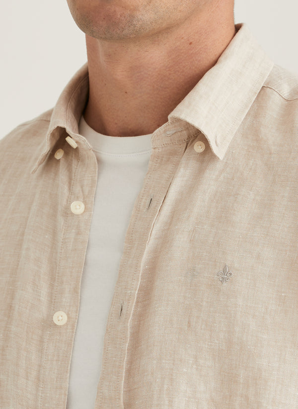 Douglas Linen SS Shirt-Classic Fit (05 Khaki)