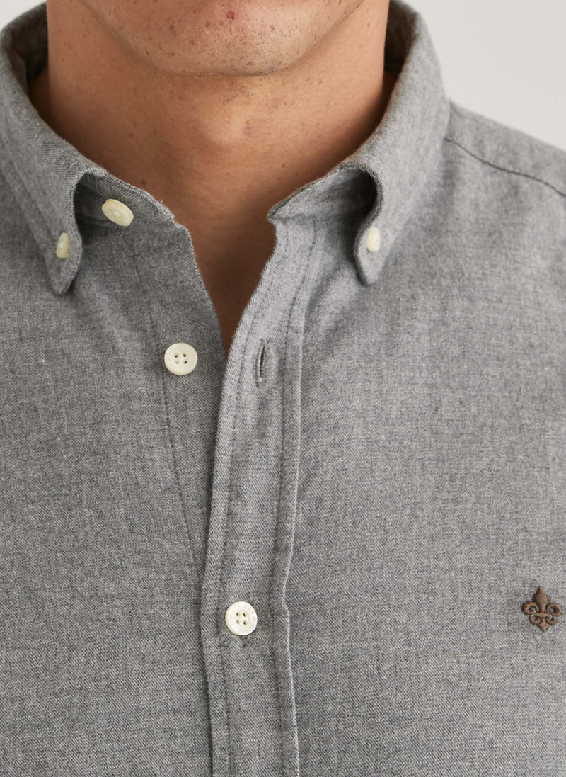 Watts Flannel Shirt - Slim Fit (91 Grey)