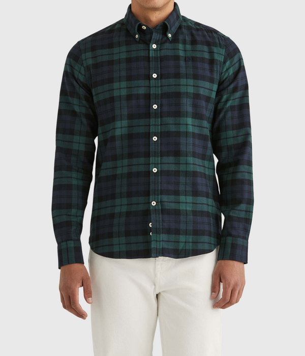 Brushed Tartan Shirt - Slim Fit (60 Navy)