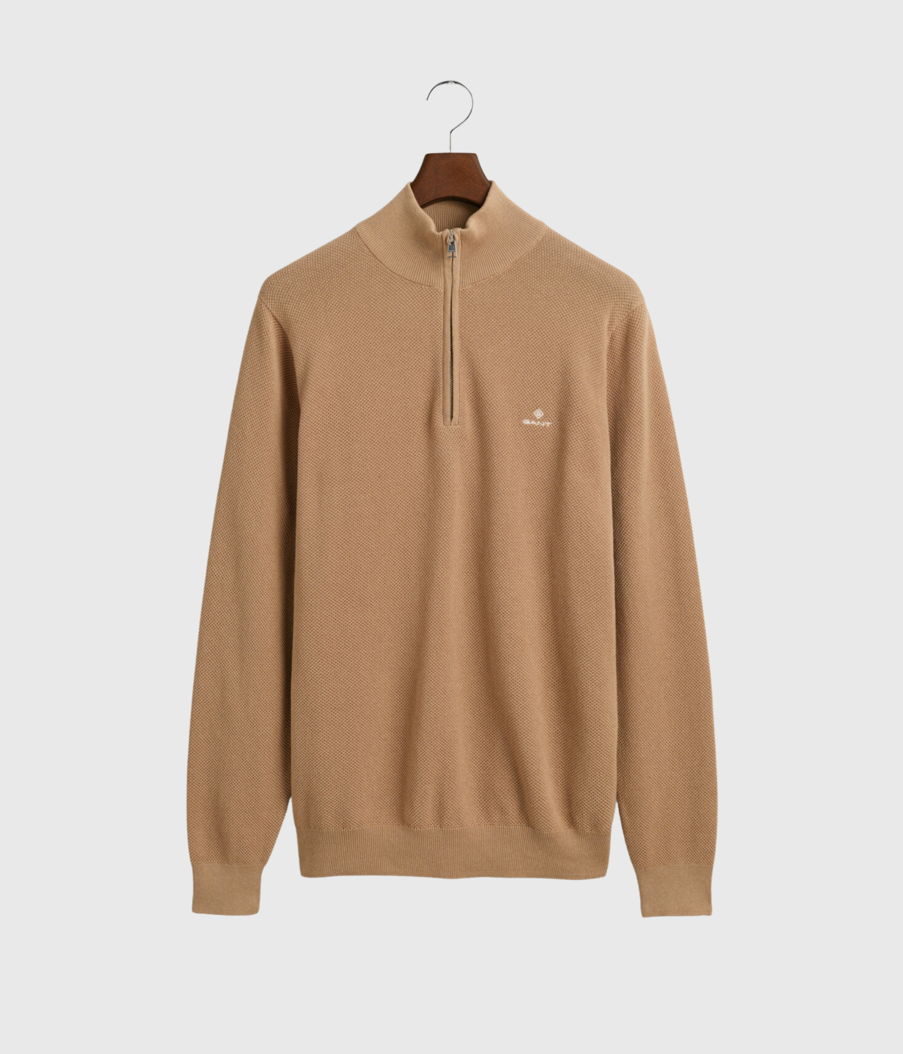 COTTON PIQUE HALFZIP (248 DARK KHAKI)