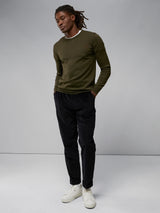 Lyle Merino Crew Neck Sweater (M354 Forest Green)