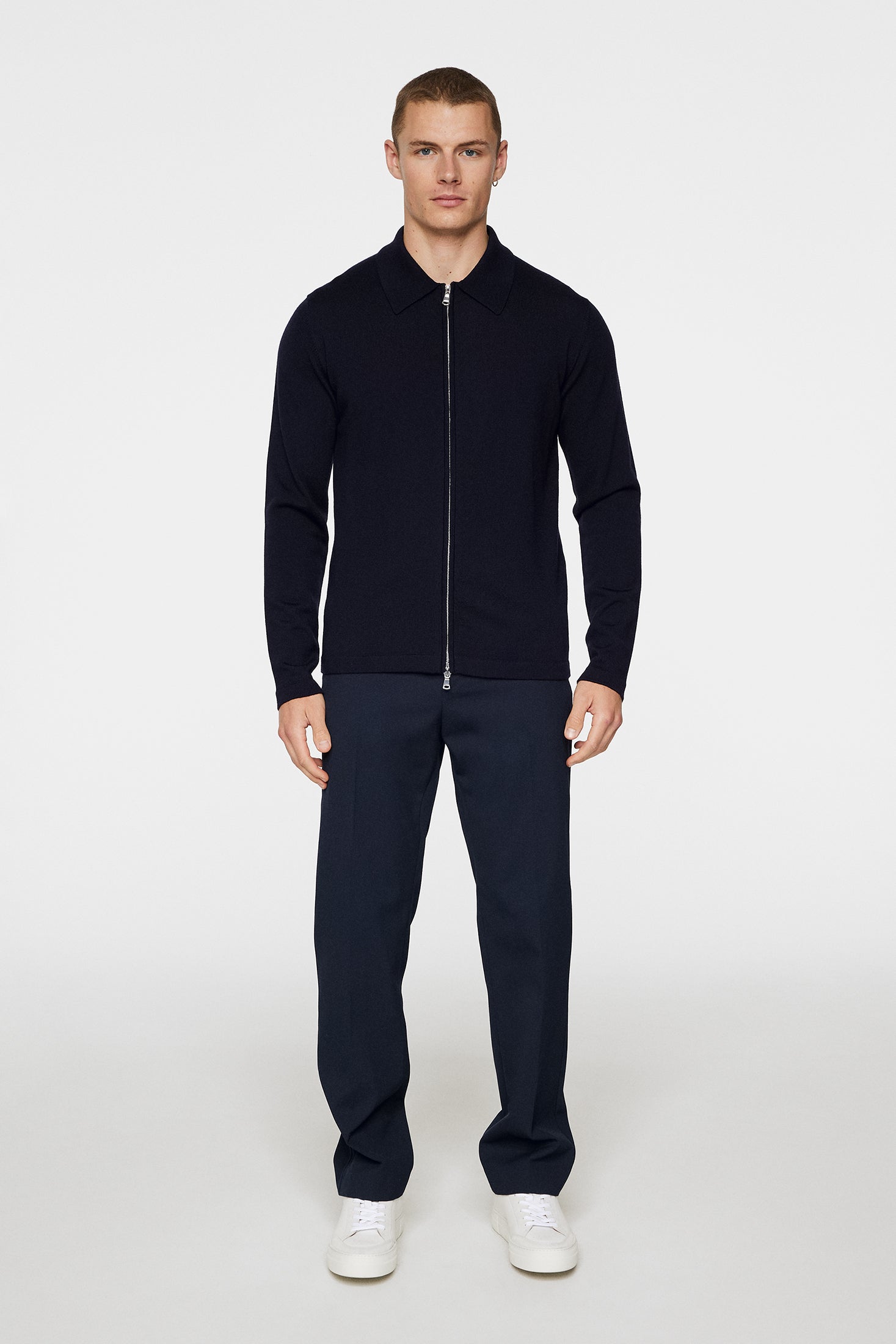 Kaleb Merino Zip Cardigan (6855 JL Navy)