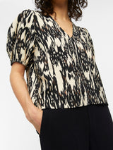 OBJFANJA S/S TOP 128 (Sandshell AOP:Black)