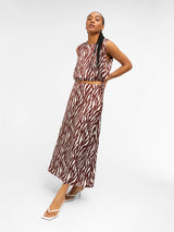 OBJJABINA HW SKIRT 128 (Bitter Chocolate AOP:Blue-white)