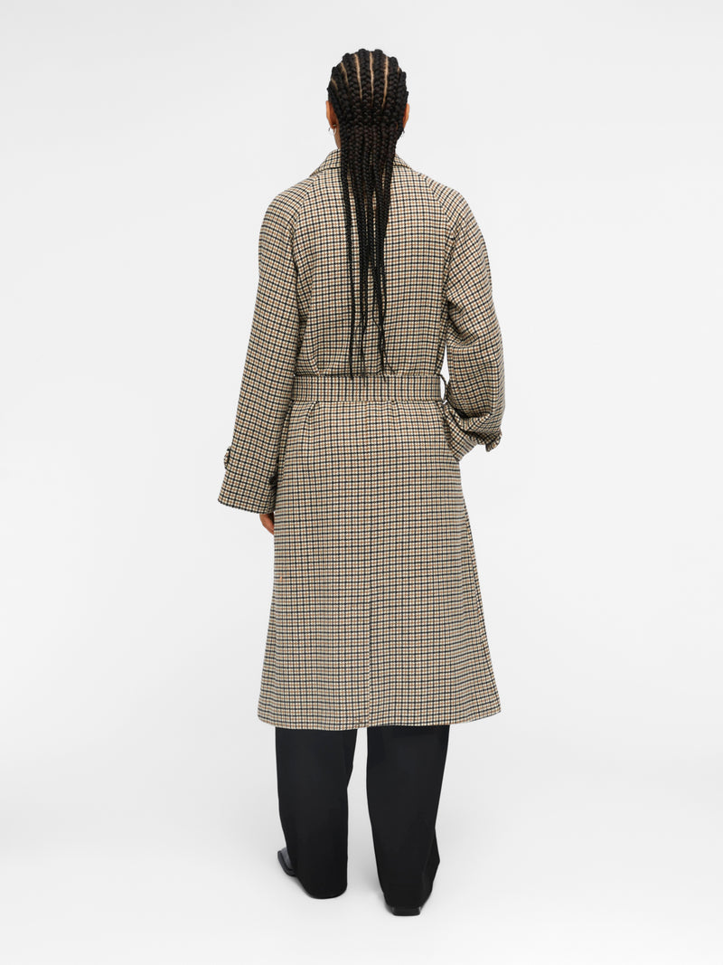 OBJKEILY L/S COAT NOOS (Sepia, Detail:CHECK)