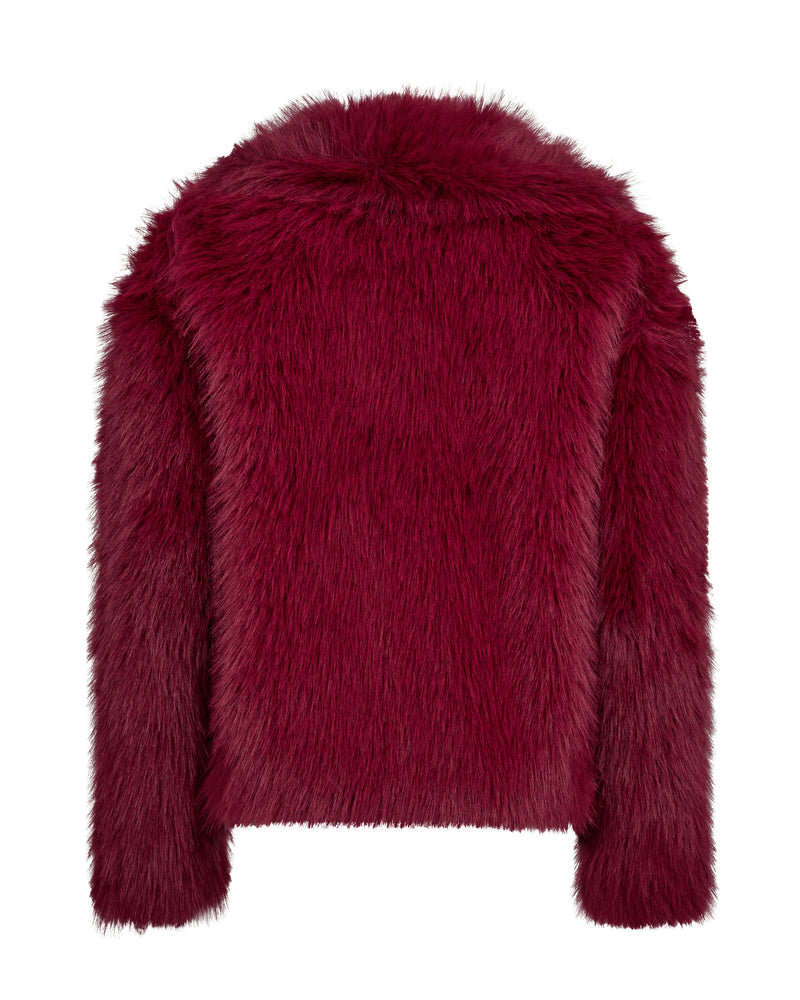 Mmlennie Faux Fur Jacket (760 Beet Red)