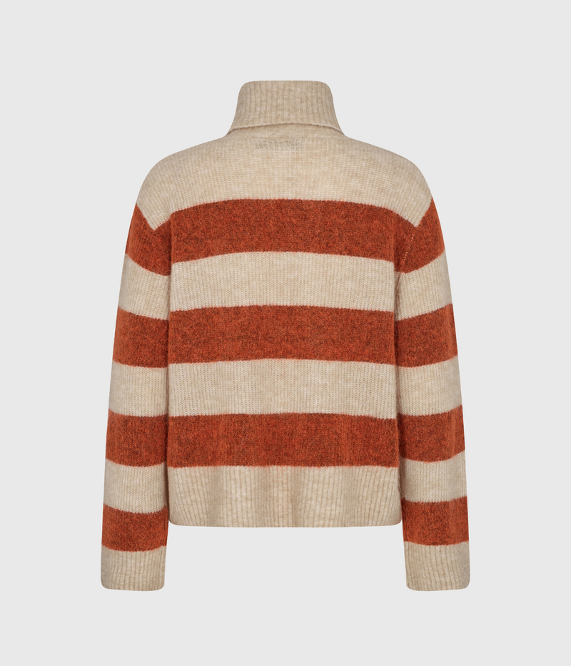 Mmaidy Thora Stripe Rollneck Knit (261 Burnt Ochre)