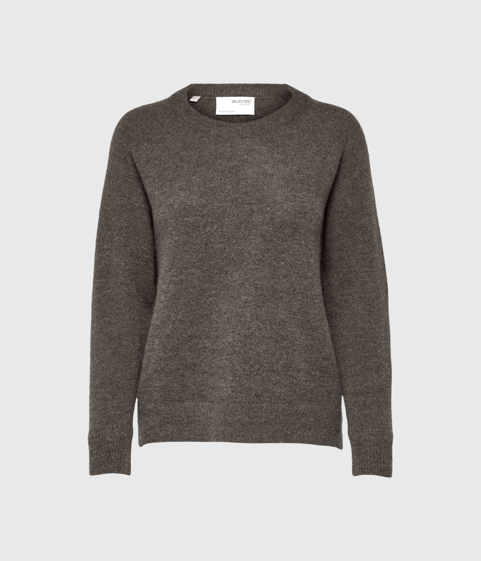 SLFLULU LS KNIT O-NECK  NOOS (Medium Grey Melange)