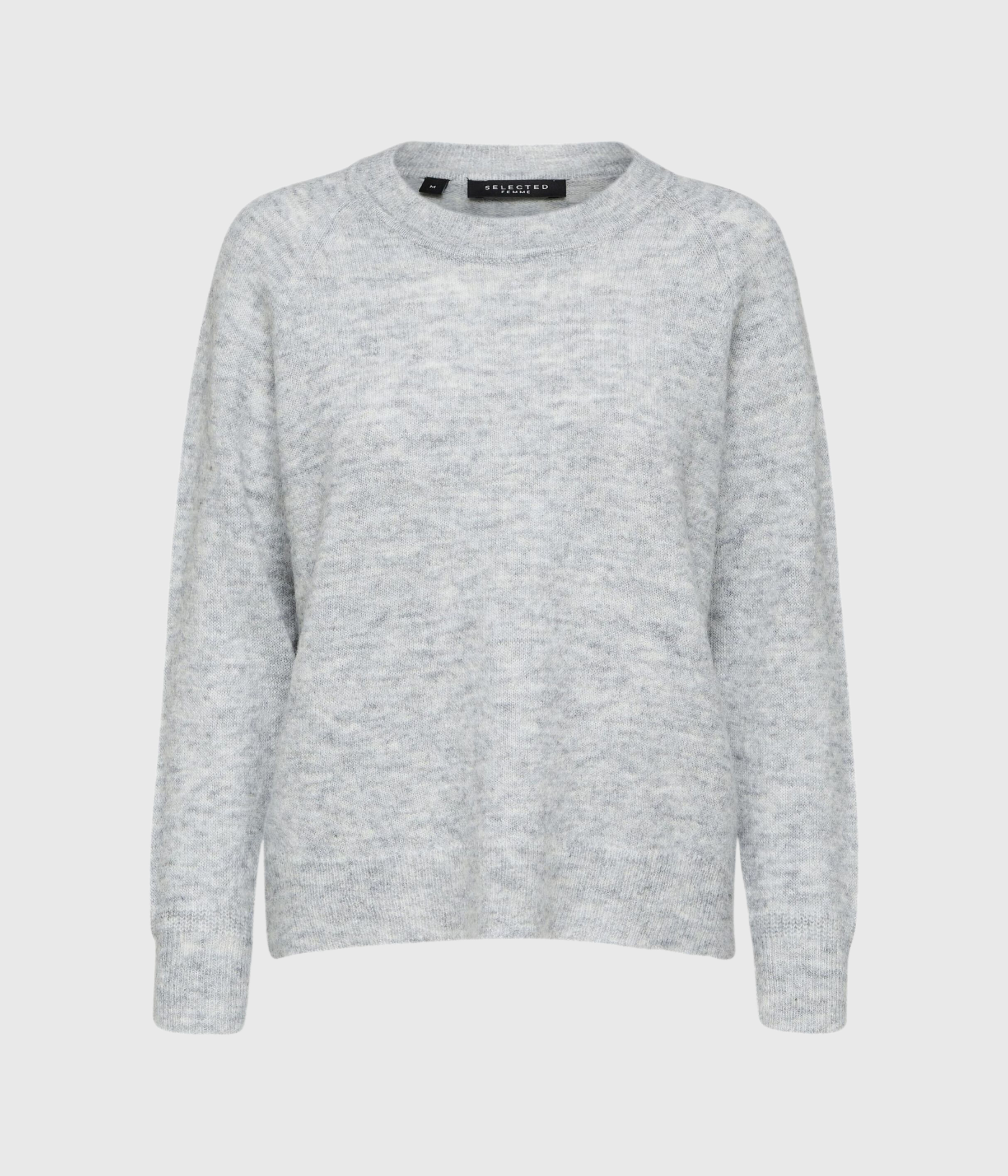 SLFLULU LS KNIT O-NECK  NOOS (Light Grey Melange)