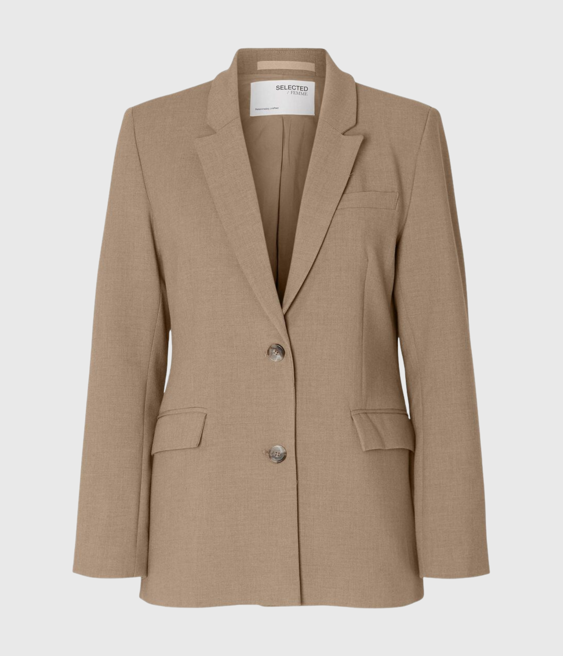 SLFRITA LS CLASSIC BLAZER CAMEL MEL NOOS (Camel Detail:MELANGE)