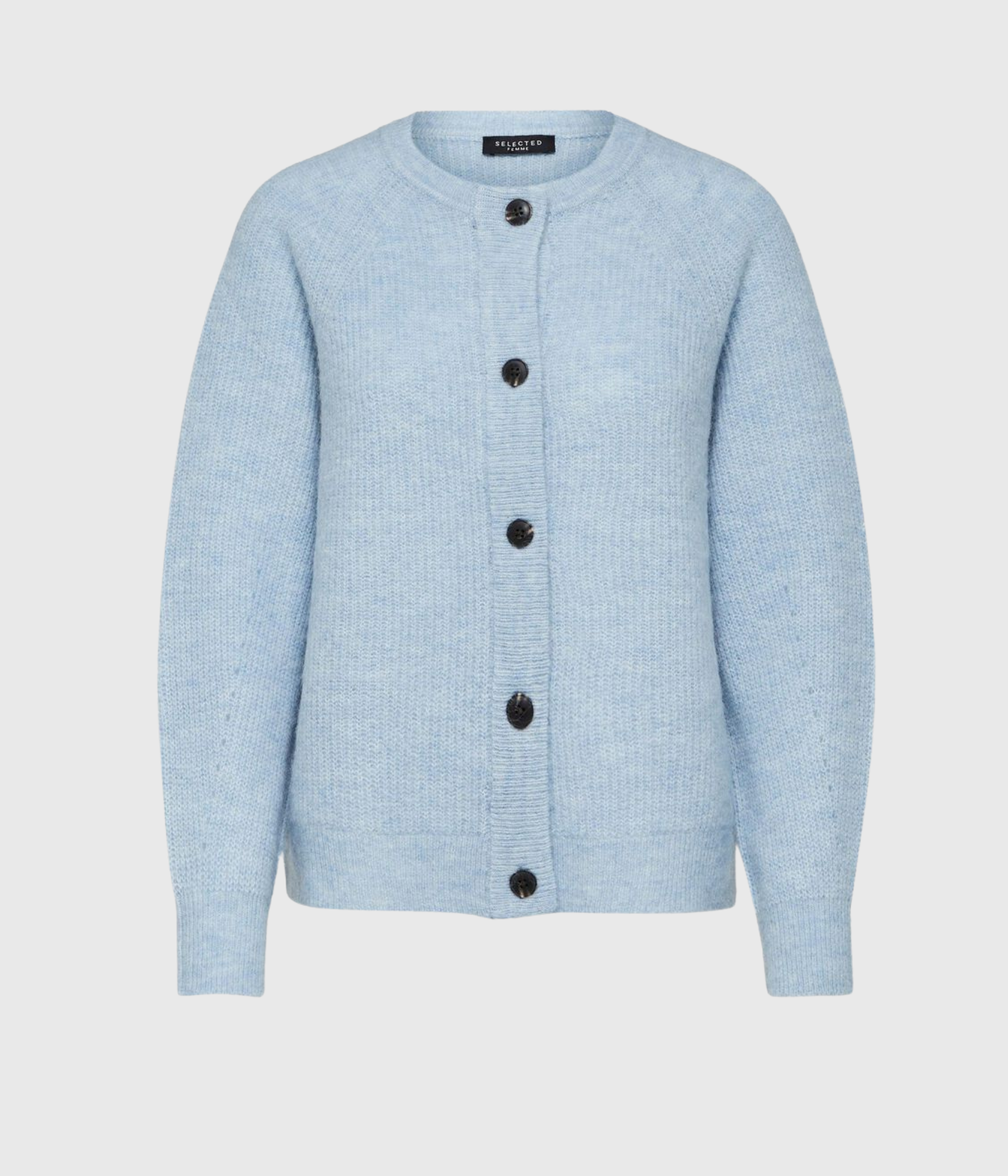 SLFLULU LS KNIT SHORT CARDIGAN NOOS (Cashmere Blue Detail:MELANGE)