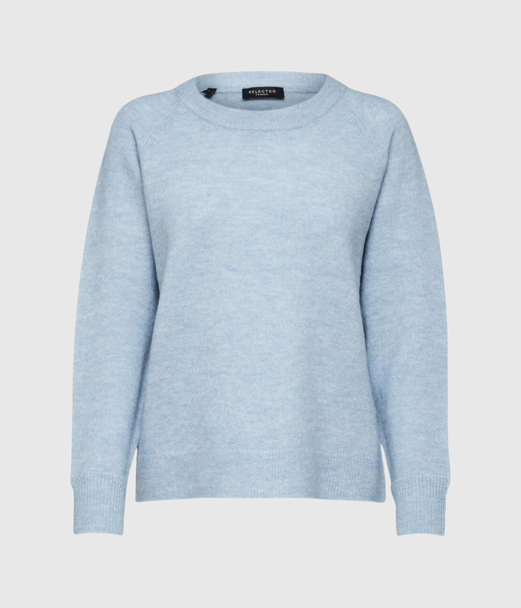 SLFLULU LS KNIT O-NECK  NOOS (Cashmere Blue Detail:MELANGE)