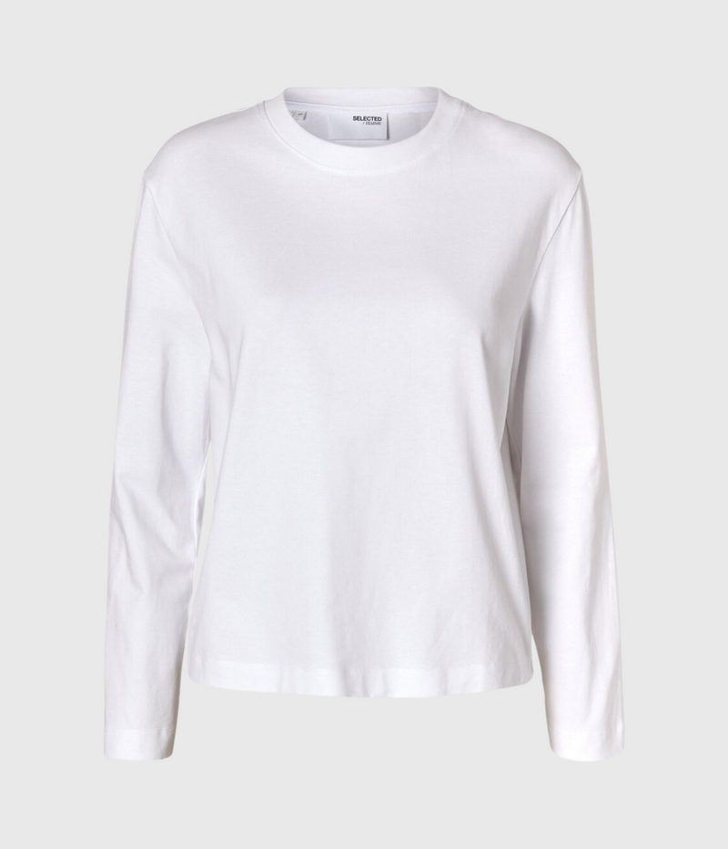 SLFESSENTIAL LS BOXY TEE NOOS (bright white)