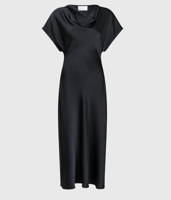 Lucinda Heavy Sateen Dress (100 Black)