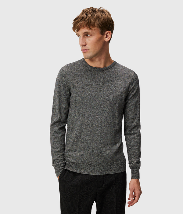 Lyle Merino Crew Neck Sweater (9992 Black Melange)