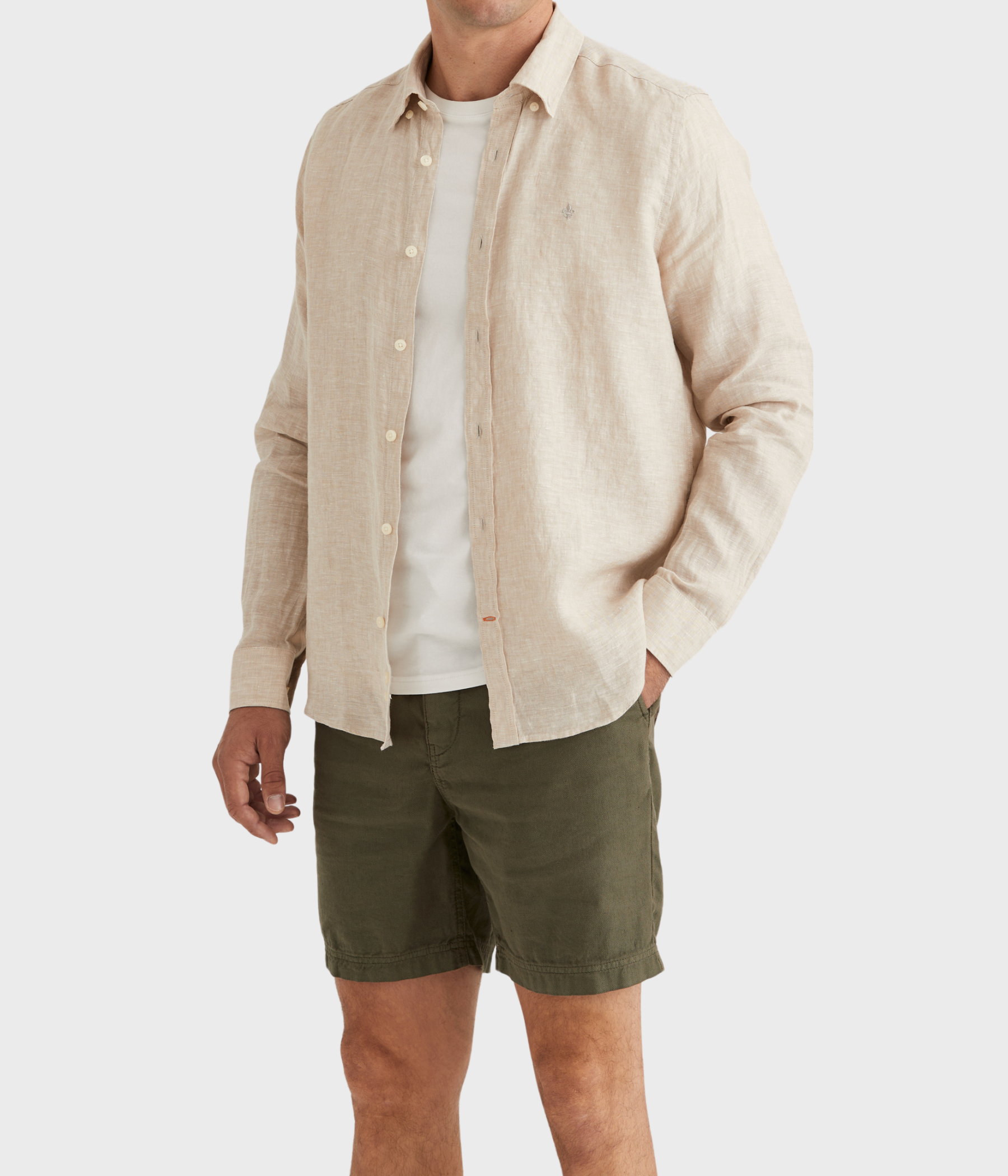 Douglas BD Linen Shirt LS (05 Khaki)