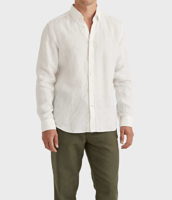 Douglas Linen SS Shirt-Classic Fit (01 WHITE)