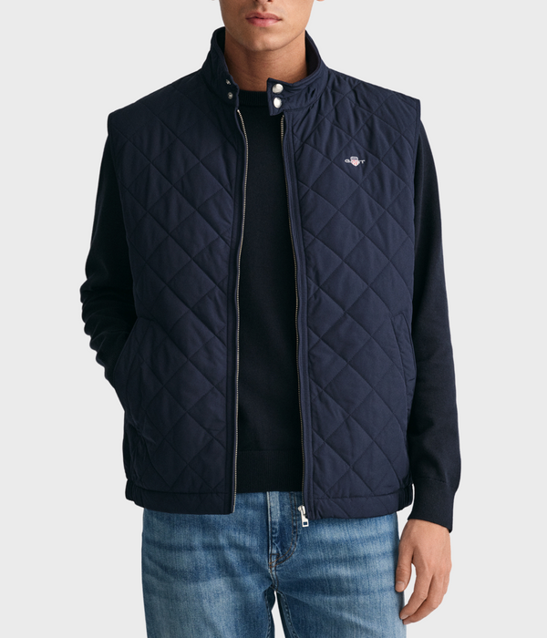 QUILTED WINDCHEATER VEST (433 EVENING BLUE)