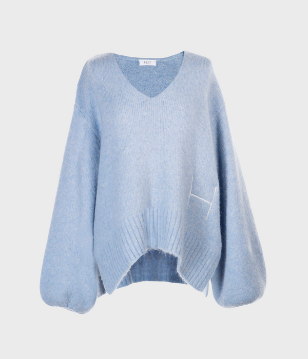 Sofie V-Neck Sweater (277 Light Blue)