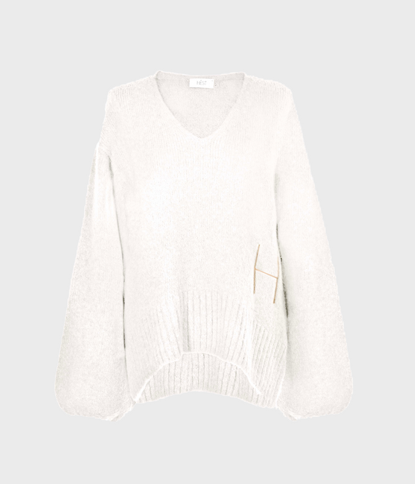 Sofie V-Neck Sweater (000 White)