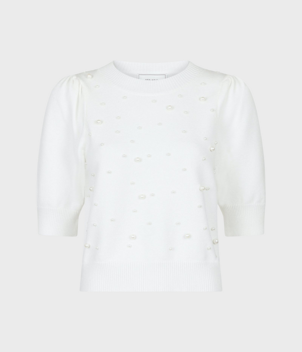 Maia Soft Pearl Knit Tee (121 Off white)