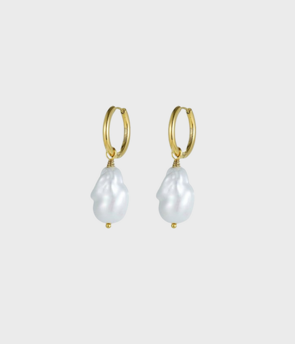 Posh Pearl Large Earring (Silver)