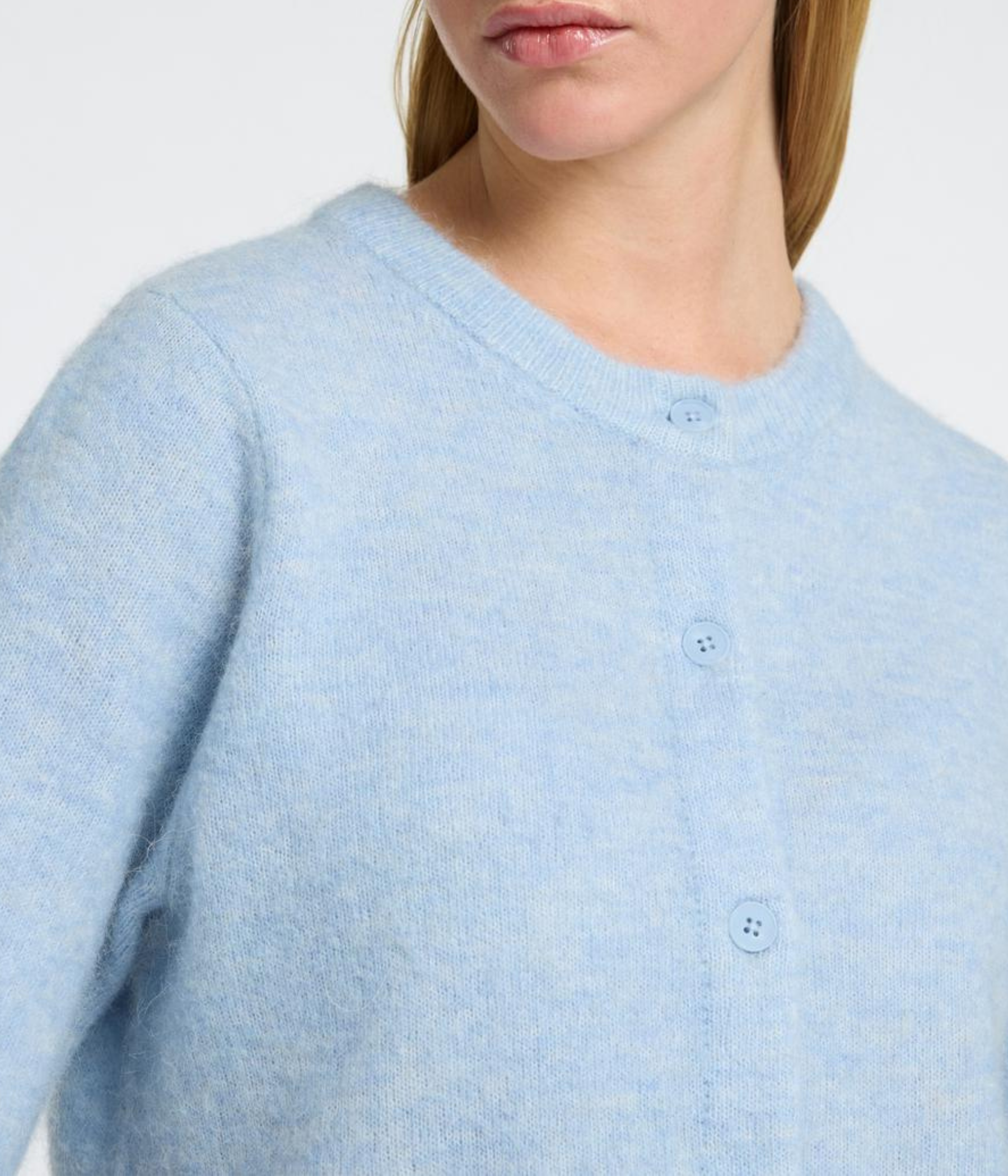 SLFLULU 2/4 KNIT CARDIGAN NOOS (Cashmere Blue Detail:MELANGE)