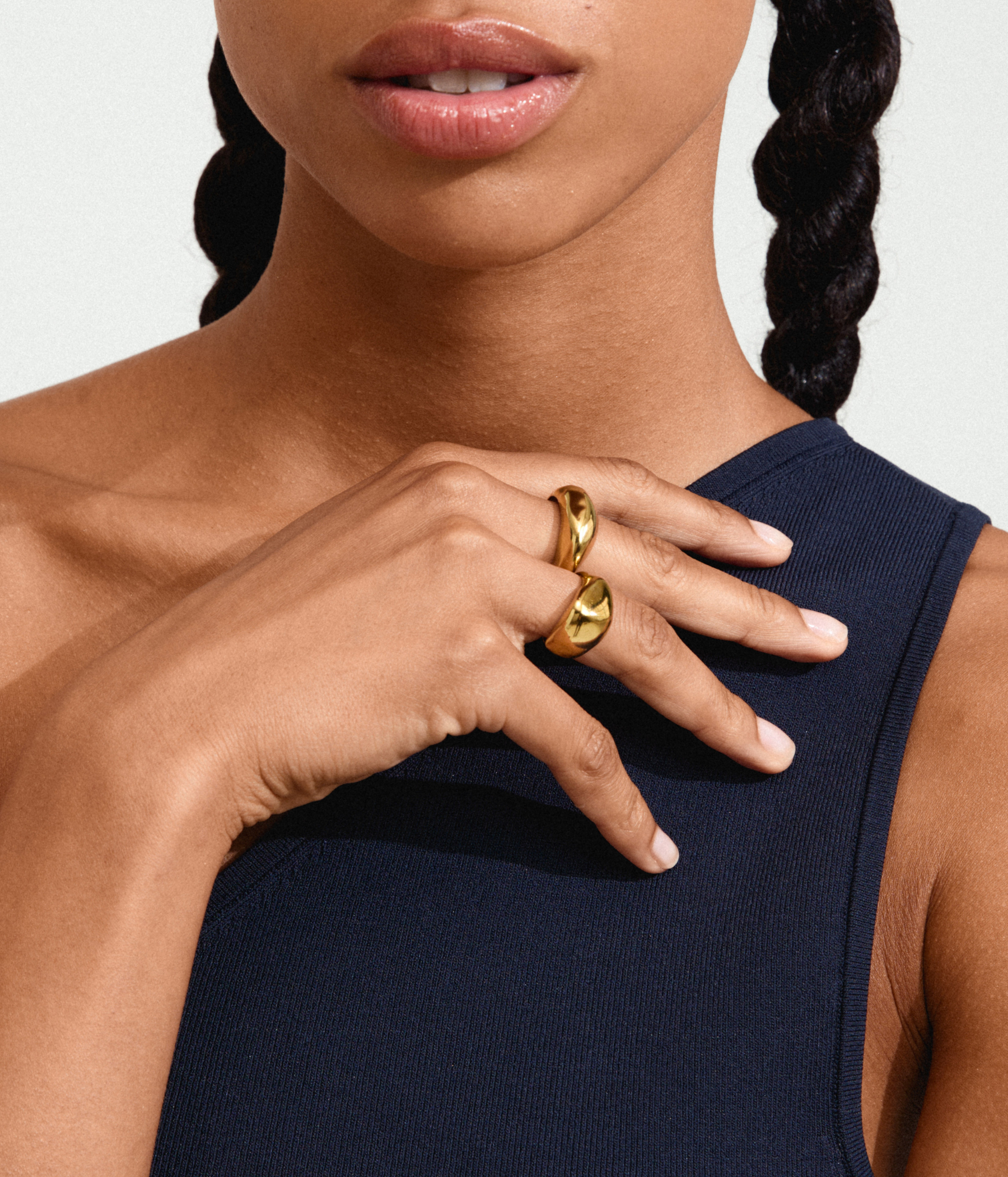 DUNE Rings, 2-In-1 Set, Gold-Plated (gold-plated)