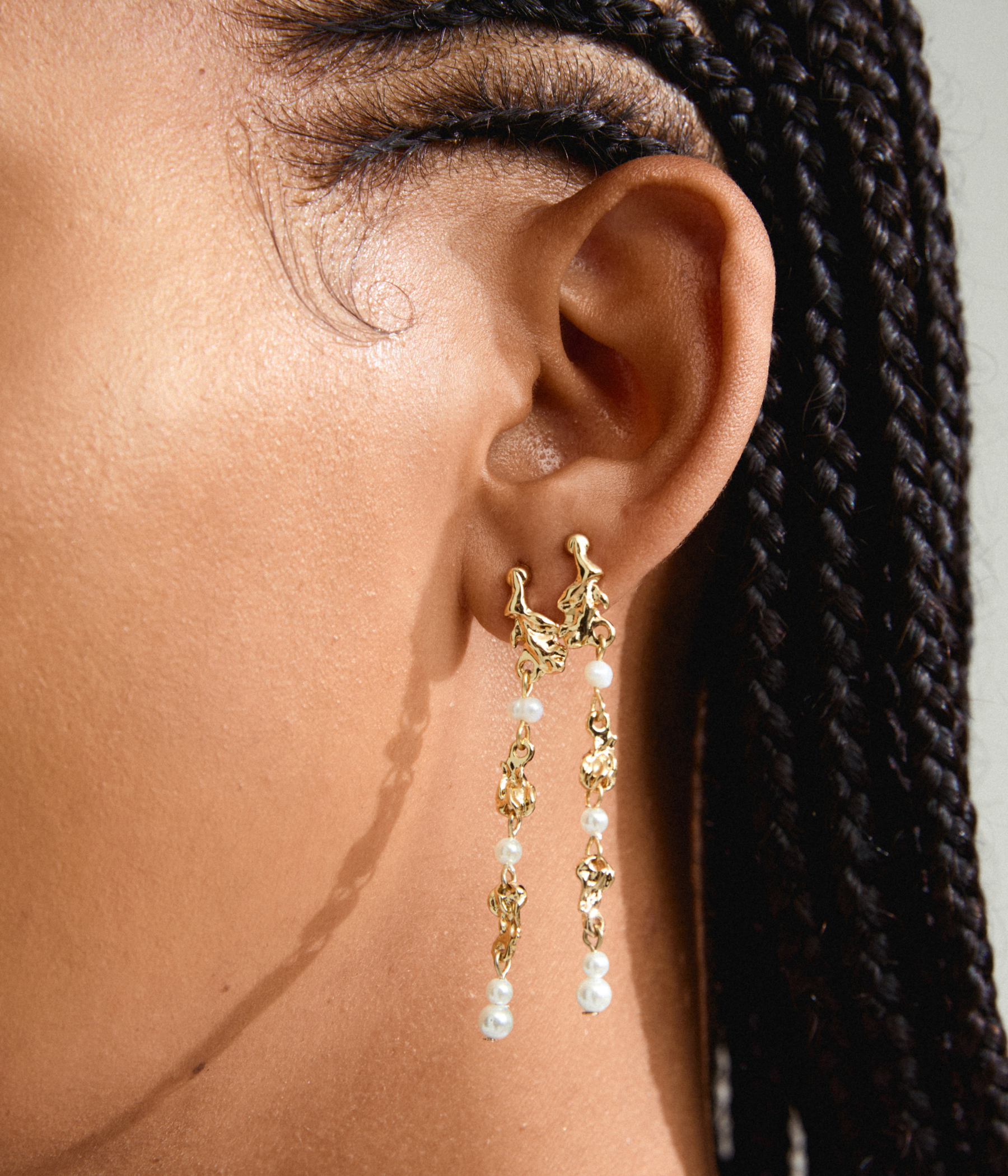 SLOAN Pearl Earrings Gold-Plated (gold-plated)