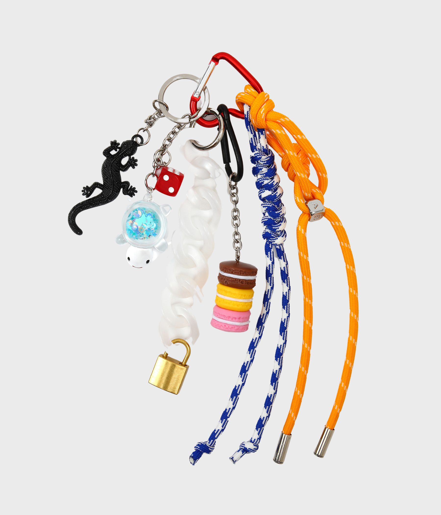 BAG CHARM SET (BLACK/ORANGE)