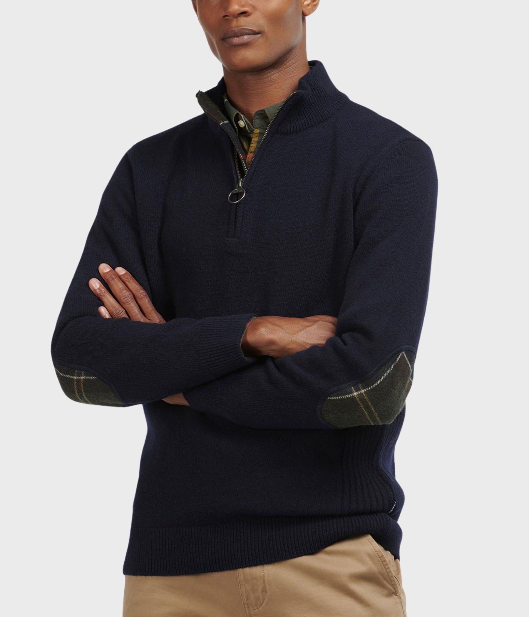 Barbour Holden Half Zip Knitted Jumper. (NY91 Navy)