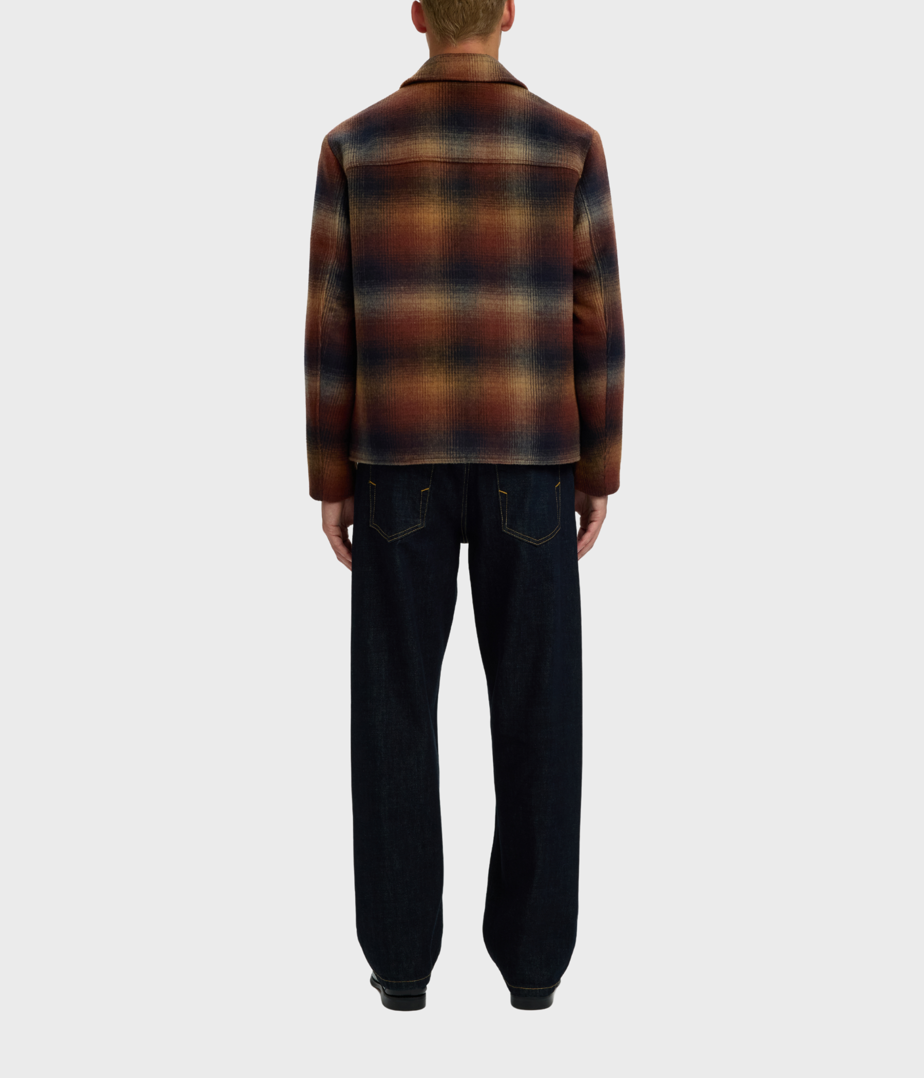 Slmlaughlin Wool Blend Jkt #S (Monks Robe Checks:BLACK / SAND)