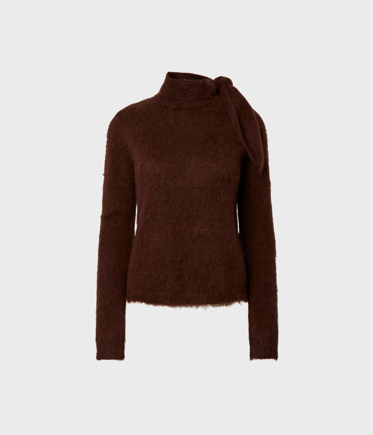 Yastilde Ls Scarf Knit Pullover S. (Coffee Bean)