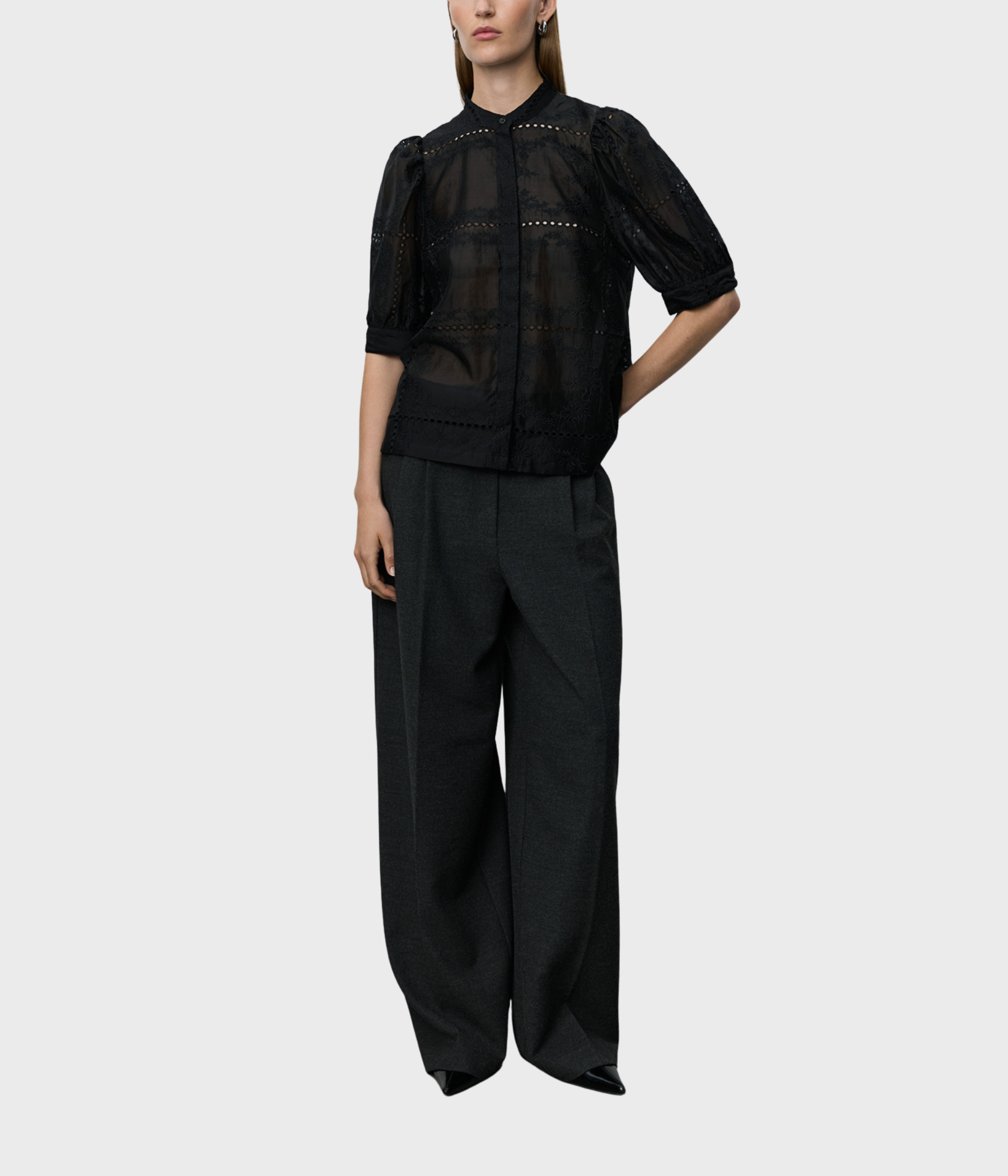 Alessiasw Detailed Embroidery Shirt (1000 black)