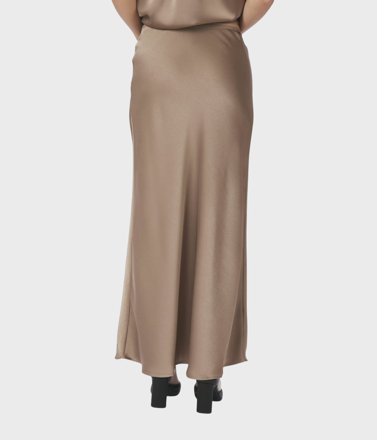 Vicky Heavy Sateen Skirt. (811 Dark Taupe)